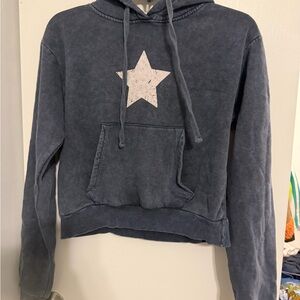 Bershka Blue Hoodie with Star Design
